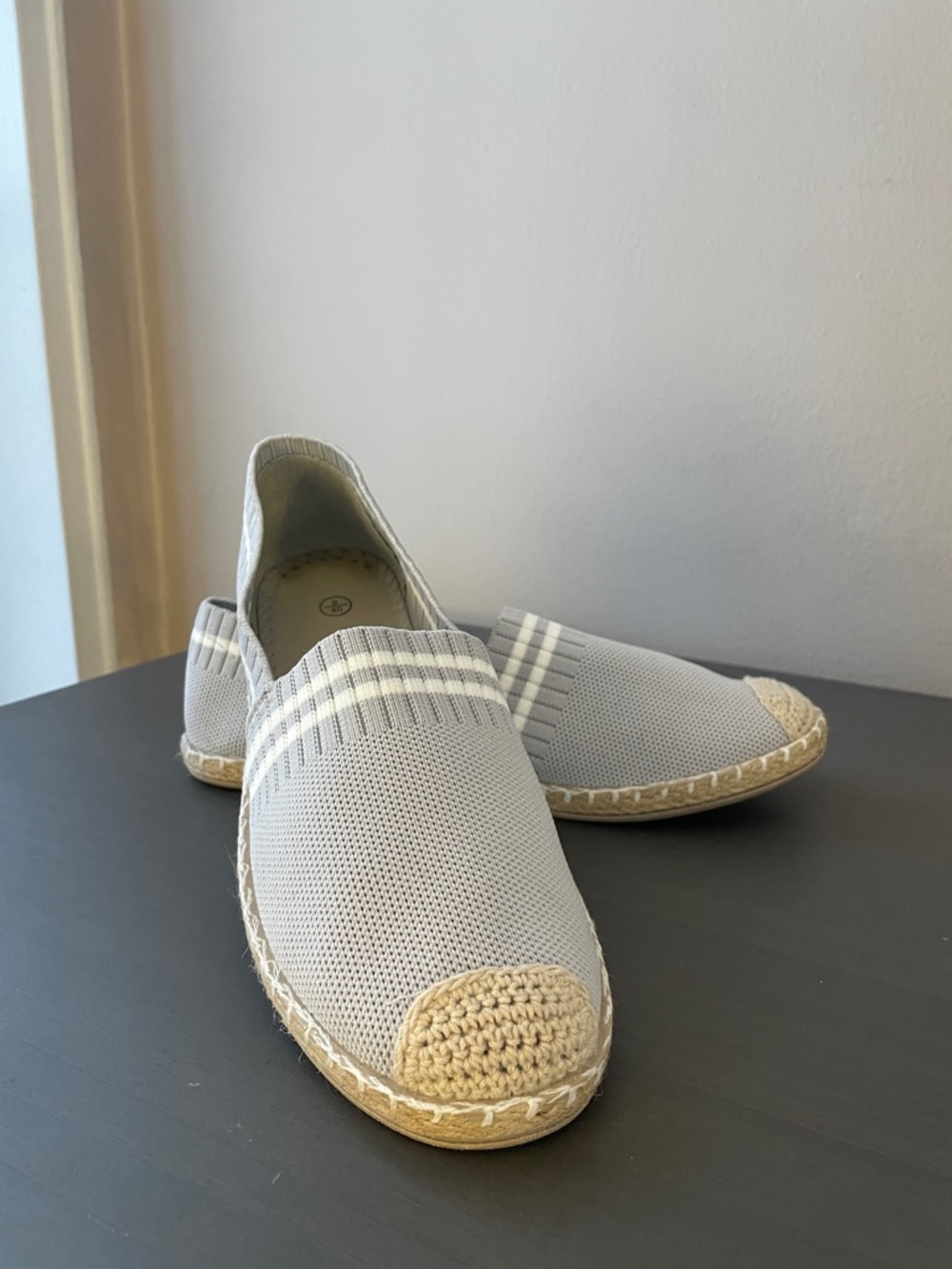 Gray Slip-On Espadrille Sneakers